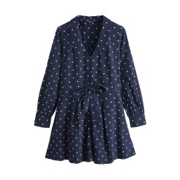 Next Rochie tip bluză bleumarin / alb