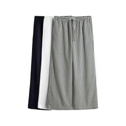 The Set Pantaloni bleumarin / negru / alb / alb murdar