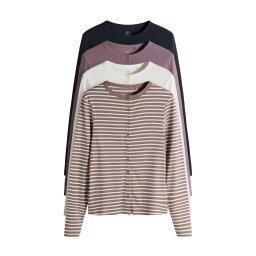 The Set Geacă tricotată albastru marin / ombră / mauve / alb