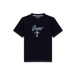 GUESS Tricou albastru închis / alb