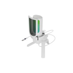 Microfon Genesis Radium 250, tip Condenser, model cardioid, suport fix, conectivitate USB-C, raspuns in frecventa 50 - 16.000 Hz, sensibilitate 40 dB, lungime cablu 200 cm, alb