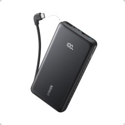 Baterie externa Zolo 10.000 mAh, 22.5W, cu cablu USB-C inclus, Negru
