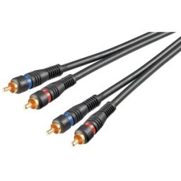 Cablu Audio 2 x RCA Tata - 2 x RCA Tata, Contacte Aurite, 1.5m, Goobay