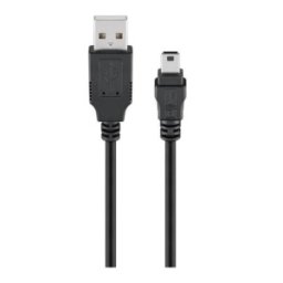 Set 2 x Cablu USB 2.0 A-HS Tata, Mini USB-B-HS Tata 5p, 1.8 m, Goobay