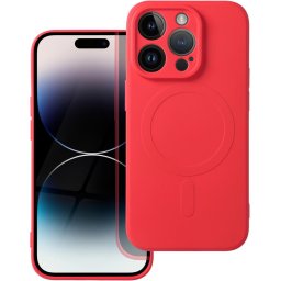 Husa Husa TPU OEM Silicone Mag pentru Apple iPhone 14 Pro, MagSafe, Rosie