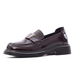 Pantofi dama eleganti din piele naturala lacuita, PASS Collection M5M580012B 23-L, bordo