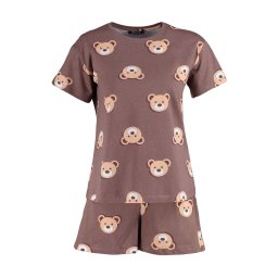 Trendyol Pantaloni scurți ombră / maro cappuccino / negru / alb