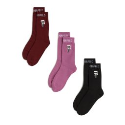 Karl Lagerfeld Șosete 'Ikon' roz / roșu bordeaux / negru