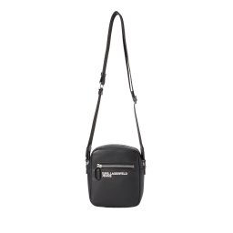 KARL LAGERFELD JEANS Geantă de umăr 'ESSENTIAL' negru / alb