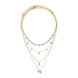 Bershka Lanțuri turcoaz / auriu / negru / alb