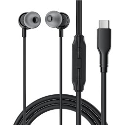 Casti Flexibile cu Fir, In-ear, USB-C, 1.2m - Acefast (L8) - Black