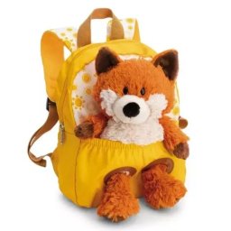Nici: Rucsac cu vulpe de pluș - galben, 25 cm
