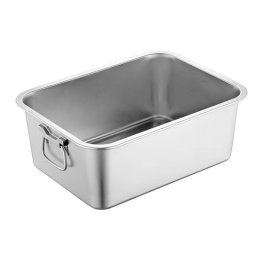 Tava de copt cu manere Rosberg R51222K6015, 60x40x15 cm, Otel inoxidabil, Dreptunghiulara, Inox