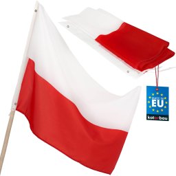 Steag Polonia alb-roșu pentru catarg cu tijă 150x90 cm