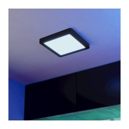 Eglo 901374-LED FUEVA-Z, plafonieră de baie dimabilă LED RGBW, 10,5W/230V, 22x22cm, IP44, negru
