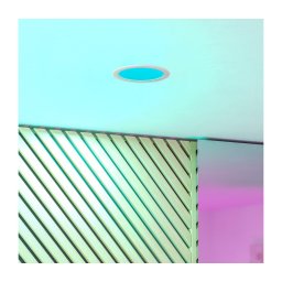 Eglo 901432-LED RGBW Plafonieră FUEVA-Z cu sticlă fumurie și iluminare de fundal, LED/9,5W/230V Ø16,8 cm IP44 alb