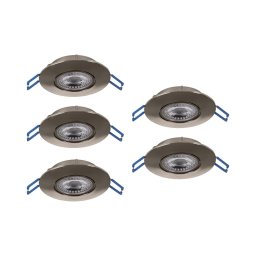 Eglo 300194 - Set 5x spoturi LED încastrate GEDREZ, 4,9 W / 230 V, Ø 9 cm, crom