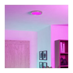 Eglo 901381 - Plafonieră LED FUEVA-Z RGBW dimabilă, sticlă fumurie, LED/11,2W/230V 21,1cm IP44 crom