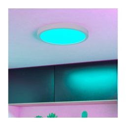 Eglo 901377 - Plafonieră LED RGBW dimabilă cu sticlă fumurie FUEVA-Z LED/14,3W/230V 27,8cm IP44 alb