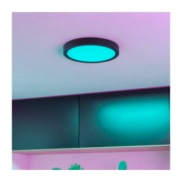 Eglo FUEVA-Z 901372 - Plafonieră LED RGBW reglabilă, sticlă fumurie, LED/11,2W/230V 21,1cm IP44 negru