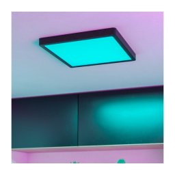 Eglo 901375 - FUEVA-Z Lampă de tavan LED RGBW dimabilă, sticlă fumurie, LED/13,5W/230V, 29,5cm, IP44, neagră