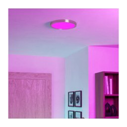 Eglo 901382 - Plafonieră LED RGBW pentru baie, dimabilă FUEVA-Z, LED 14,3W/230V, 27,8 cm, IP44, crom