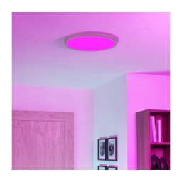 Eglo 901421-LED RGBW FUEVA-Z plafonieră LED pentru baie, 17,5W/230V, Ø 38,9 cm, IP44, crom