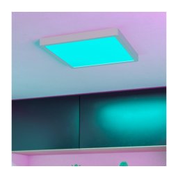 Eglo 901379 - Plafonieră LED RGBW FUEVA-Z, dimabilă, cu sticlă fumurie, LED 13,5 W, 230 V, 29,5 cm, IP44, alb