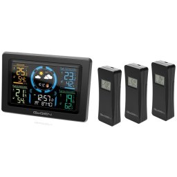 RESIGILAT - Statie meteo interior-exterior GoGEN ME 3397 B, LCD color, 3 senzori inclusi, ceas cu alarma, negru