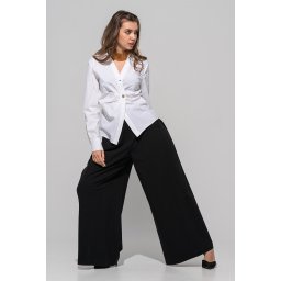 Camasa din poplin ce urmareste talia si defineste silueta ANDRIA Hermosa, alb