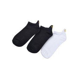 Peace Fancy Edge No Show Socks 3-Pack White/Black