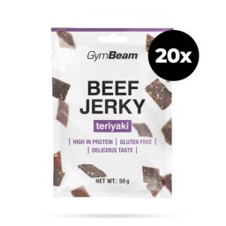 GymBeam Beef Jerky 20 x 50 g teriyaki