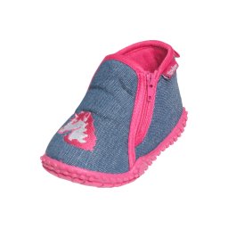 PLAYSHOES Papuci de casă 'Einhorn' albastru denim / roz închis