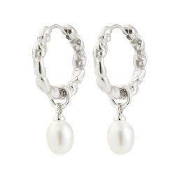 Pilgrim Cercei 'Shift' argintiu / alb perlat
