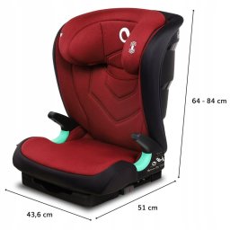 Lionelo - Scaun auto i-Size Neal, cu Isofix, 15-36 kg, Red Burgundy