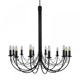 Candelabru Perseo, 12xE14, H159cm, D95cm, metal negru