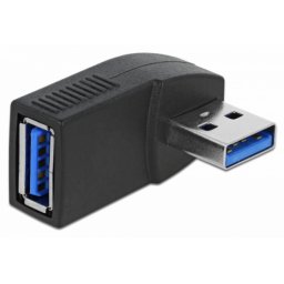 angled 90° horizontal 65341 USB 3.0 male - USB 3.0 female Negru