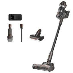 Aspirator vertical fără fir 2 în 1, 600W, 33 kPa, autonomie până la 83 min, filtru HEPA, display digital, 0.65L, gri