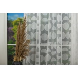 Perdea Mendola Domino Alb cu Model Geometric – Elegantă și Modernă