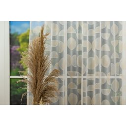 Perdea cu rejansă Domino crem T01 – Model geometric modern