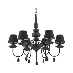 Lustră pe lanț Ideal Lux BLANCHE 6xE14/4W/230V d. 72 cm negru
