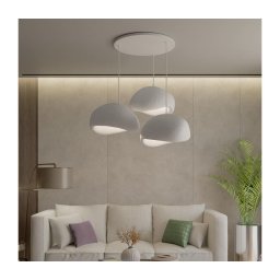 Brilagi - Lustră suspendată WABI SABI pe cablu, 3×E27 (max. 40W), 230V, Ø 60 cm, alb