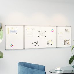 Tabla magnetica pliabila, alb, 200x60x1,7 cm, aluminiu GartenMobel Dekor