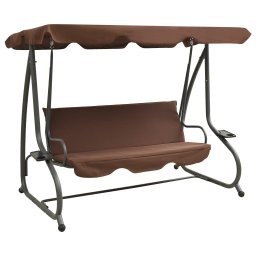 Balansoar de exterior cu copertina, cafeniu GartenMobel Dekor