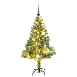 Brad Craciun artificial, 150 LED/globuri/zapada pufoasa, 150 cm GartenMobel Dekor