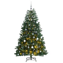 Brad Craciun artificial articulat cu 300 LED-uri/globuri 240 cm GartenMobel Dekor