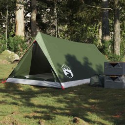 Cort de camping pentru 2 persoane, verde masliniu, impermeabil GartenMobel Dekor