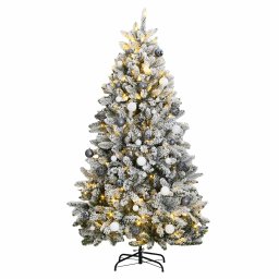 Brad Craciun artificial articulat cu 300 LED-uri/globuri 270 cm GartenMobel Dekor