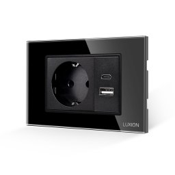 Priza Schuko si USB A+C cu Rama din Sticla LUXION, Standard Italian, 3M SmartElectro IntelligentHouse