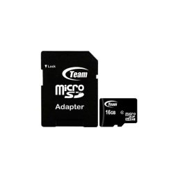 Card de memorie TeamGroup TUSDH16GCL10U03 Micro SDHC UHS-I 16GB + Adaptor Negru